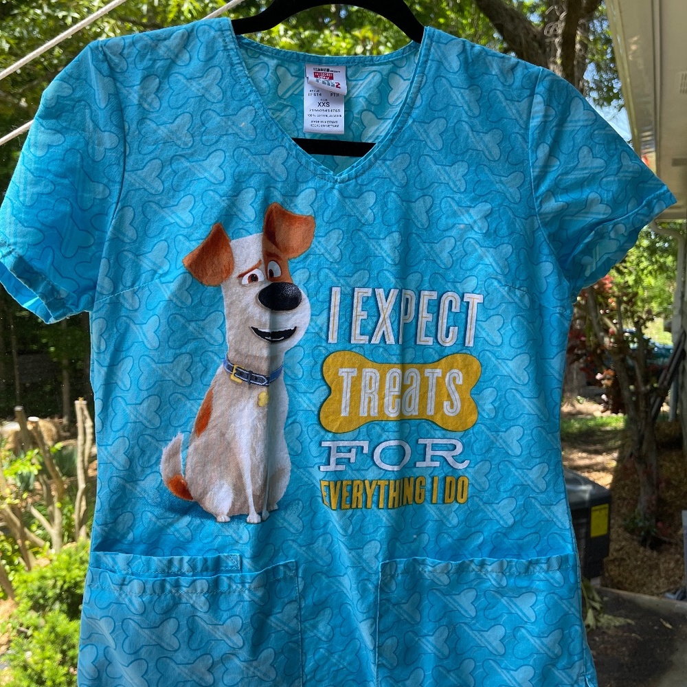 Doggie Secret Life Of Pets Scrub Top XXS